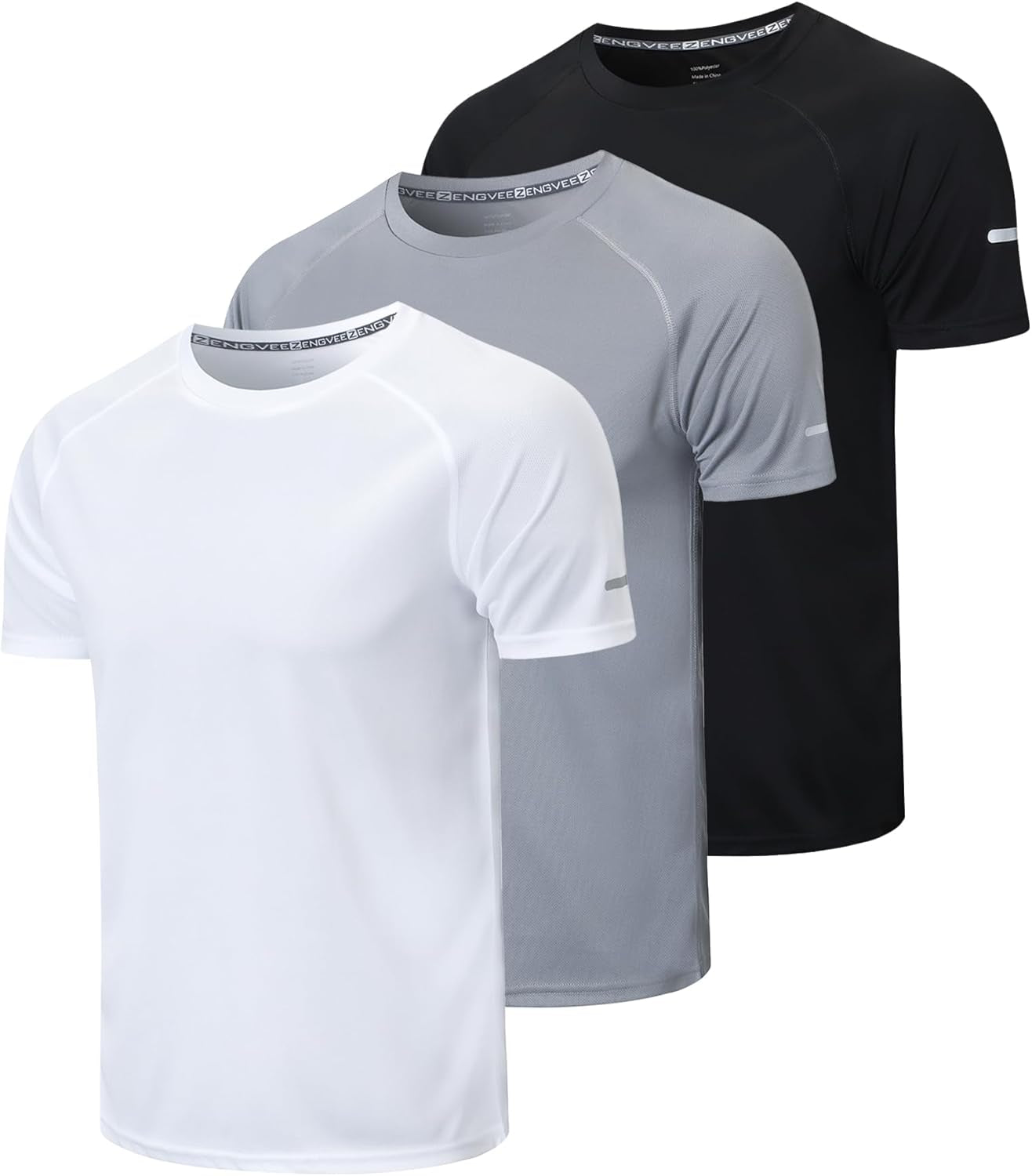 Men'S 1/3 Pack Workout Shirts Quick Dry Mesh Athletic T-Shirts