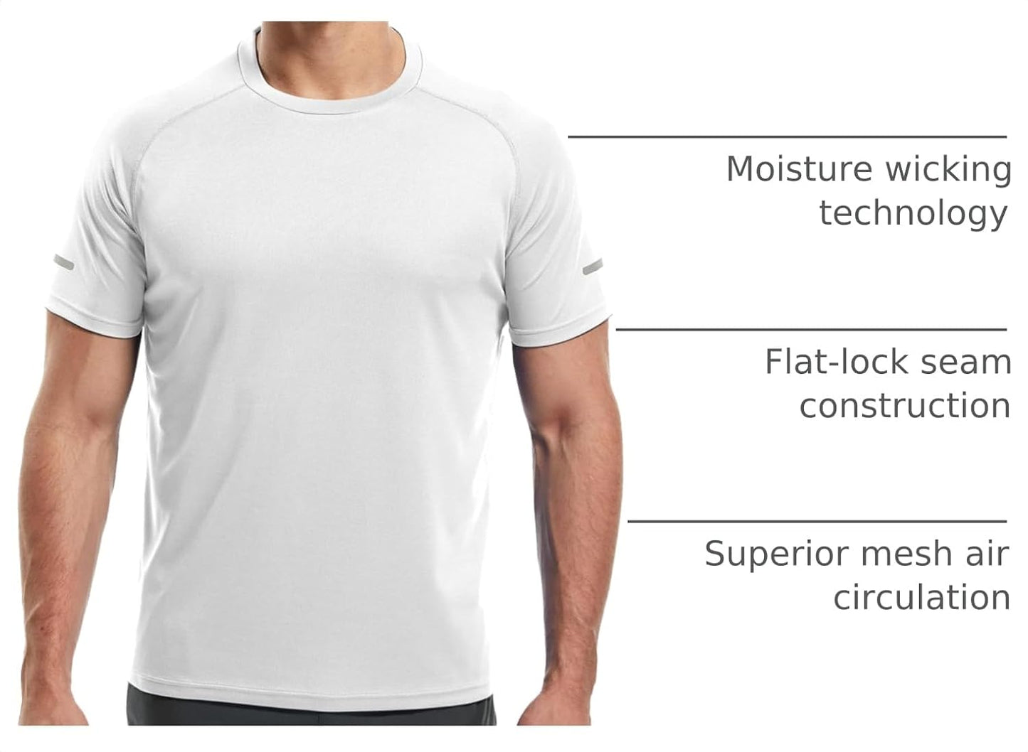 Men'S 1/3 Pack Workout Shirts Quick Dry Mesh Athletic T-Shirts