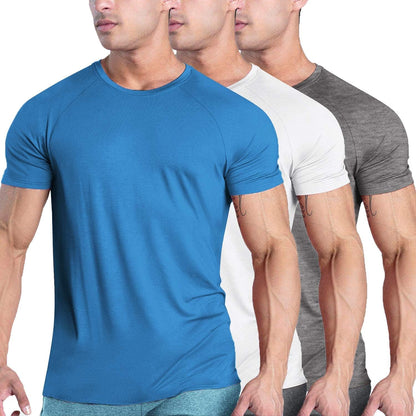 Men'S 3 Pack Workout T Shirts Short Sleeve Athletic Gym T Shirt